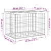 Tömör fenyőfa gabion kerti pad 63x44x42 cm