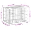 Tömör duglászfenyő gabion kerti pad 63x44x42 cm