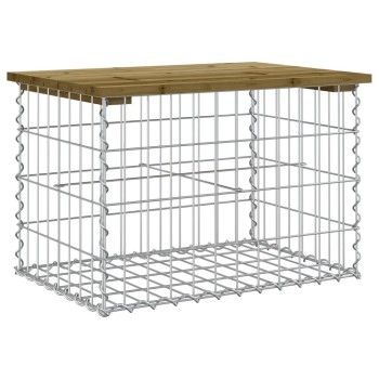 Impregnált fenyőfa gabion kerti pad 63 x 44 x 42 cm