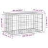 Tömör duglászfenyő gabion kerti pad 103x44x42 cm