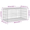 Impregnált fenyőfa gabion kerti pad 103 x 44 x 42 cm