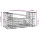Tömör impregnált fenyőfa gabion kerti pad 143x71x65,5 cm