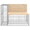 Tömör fenyőfa gabion kerti pad 92x71x65,5 cm