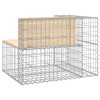 Tömör fenyőfa gabion kerti pad 92x71x65,5 cm