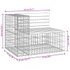 Tömör impergnált fenyőfa gabion kerti pad 92x71x65,5 cm