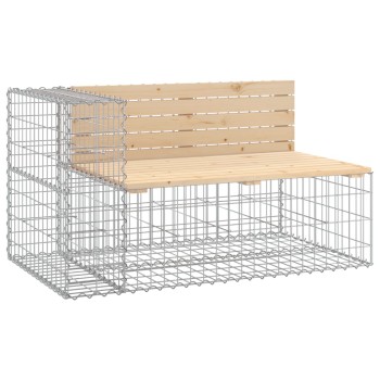 Tömör fenyőfa gabion kerti pad 122x71x65,5 cm