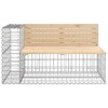 Tömör fenyőfa gabion kerti pad 122x71x65,5 cm