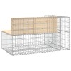 Tömör fenyőfa gabion kerti pad 122x71x65,5 cm