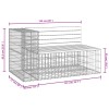 Tömör fenyőfa gabion kerti pad 122x71x65,5 cm