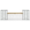 Tömör impregnált fenyőfa gabion kerti pad 183x41x60,5 cm