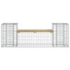 Tömör impregnált fenyőfa gabion kerti pad 183x41x60,5 cm