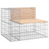 Tömör fenyőfa gabion kerti pad 184x71x65,5 cm