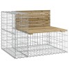 Tömör impergnált fenyőfa gabion kerti pad 184x71x65,5 cm