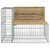 Tömör impergnált fenyőfa gabion kerti pad 184x71x65,5 cm