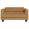 Barna gyerek bársonykanapé lábzsámollyal 100x50x30 cm
