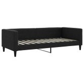 Fekete kihúzható szövet heverő 90x200 cm