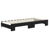 Fekete kihúzható szövet heverő 90x200 cm