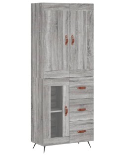 Szürke sonoma szerelt fa magasszekrény 69,5 x 34 x 180 cm