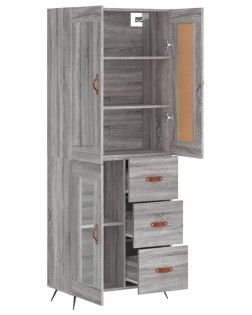 Szürke sonoma szerelt fa magasszekrény 69,5 x 34 x 180 cm