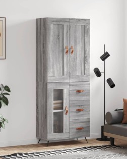 Szürke sonoma szerelt fa magasszekrény 69,5 x 34 x 180 cm