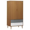 Molde barna tömör fenyőfa gardrób 90 x 55 x 175 cm