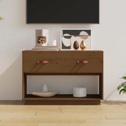 Mézbarna tömör fenyőfa tv-szekrény 90x40x60 cm