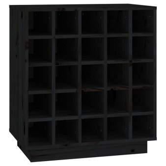 Fekete tömör fenyőfa borszekrény 55,5x34x61 cm