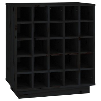 Fekete tömör fenyőfa borszekrény 55,5x34x61 cm