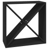 Fekete tömör fenyőfa borszekrény 62x25x62 cm