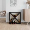 Fekete tömör fenyőfa borszekrény 62x25x62 cm