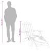 2 db tömör akácfa kerti adirondack szék lábtartóval