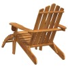 2 db tömör akácfa kerti adirondack szék lábtartóval