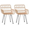 2 db fekete pe rattan karfás kerti szék 56 x 64 x 80 cm