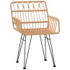 2 db fekete pe rattan karfás kerti szék 56 x 64 x 80 cm