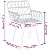 2 db fekete pe rattan karfás kerti szék 56 x 64 x 80 cm