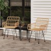 2 db fekete pe rattan karfás kerti szék 56 x 64 x 80 cm