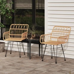 2 db fekete pe rattan karfás kerti szék 56 x 64 x 80 cm