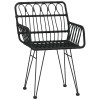 2 db fekete pe rattan karfás kerti szék 56 x 64 x 80 cm