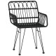 2 db fekete pe rattan karfás kerti szék 56 x 64 x 80 cm
