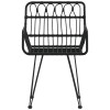 2 db fekete pe rattan karfás kerti szék 56 x 64 x 80 cm