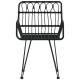 2 db fekete pe rattan karfás kerti szék 56 x 64 x 80 cm