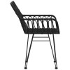 2 db fekete pe rattan karfás kerti szék 56 x 64 x 80 cm