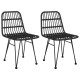 2 db fekete polietilén rattan kerti szék 48 x 62 x 84 cm