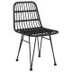 2 db fekete polietilén rattan kerti szék 48 x 62 x 84 cm