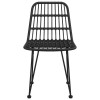 2 db fekete polietilén rattan kerti szék 48 x 62 x 84 cm