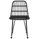 2 db fekete polietilén rattan kerti szék 48 x 62 x 84 cm
