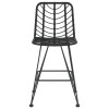 2 db bárszék fekete polietilén rattan és acél 45x56x103,5 cm