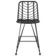 2 db bárszék fekete polietilén rattan és acél 45x56x103,5 cm