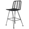 2 db bárszék fekete polietilén rattan és acél 45x56x103,5 cm