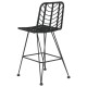 2 db bárszék fekete polietilén rattan és acél 45x56x103,5 cm